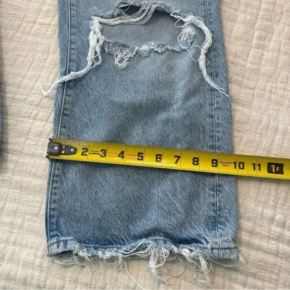 We the Free People Women's Size 29 Blue Wide Leg Jeans Distressed